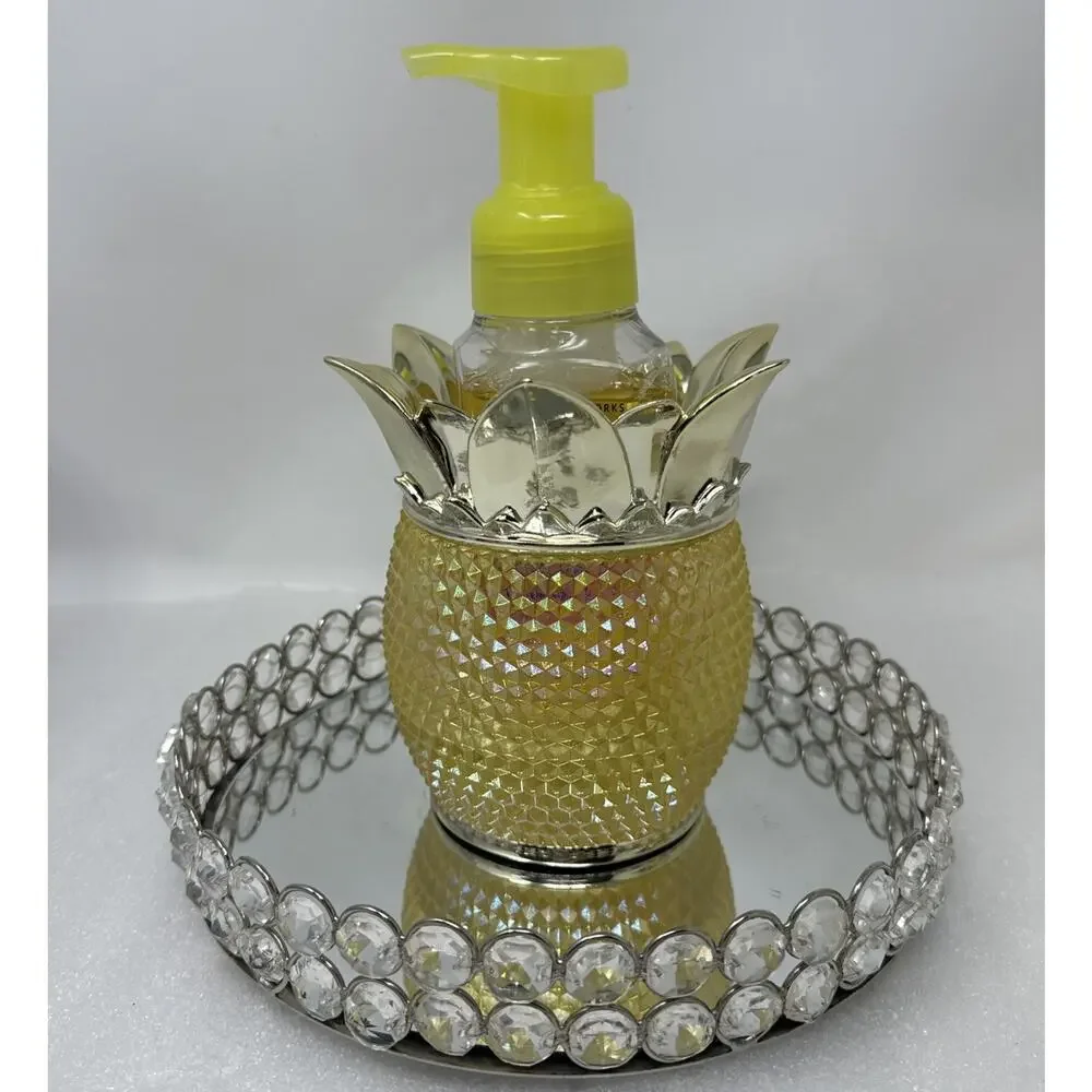 New Bath & Body Works~3 Wick Pineapple Candle Holder + Foaming Hand Soap Holder